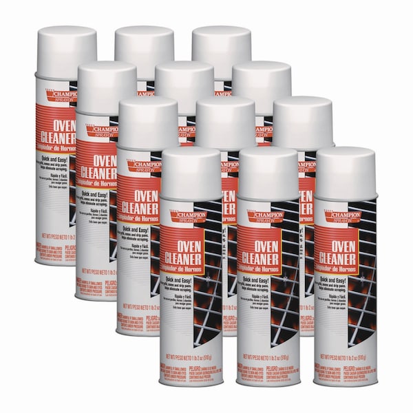 Chase Products Oven Cleaner And Degreaser, 18 Oz Aerosol Can, Foam, Yellowish, 12 PK CHA 5177 - main